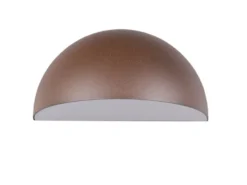 Halbrunde Downlight Außenwandleuchte MAAS Rostbraun, Breite 27cm