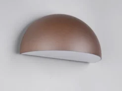 Halbrunde Downlight Außenwandleuchte MAAS Rostbraun, Breite 27cm