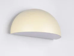 Halbrunde LED Downlight Außenwandleuchte Beige, Breite 27cm