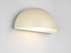Halbrunde LED Downlight Außenwandleuchte Beige, Breite 27cm
