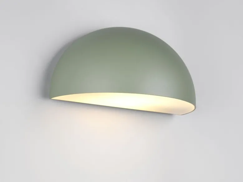 Halbrunde LED Downlight Außenwandleuchte Grün, Breite 27cm