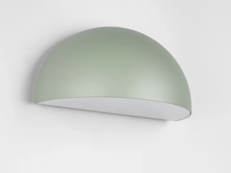 Halbrunde LED Downlight Außenwandleuchte Grün, Breite 27cm