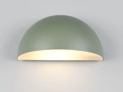 Halbrunde LED Downlight Außenwandleuchte Grün, Breite 27cm