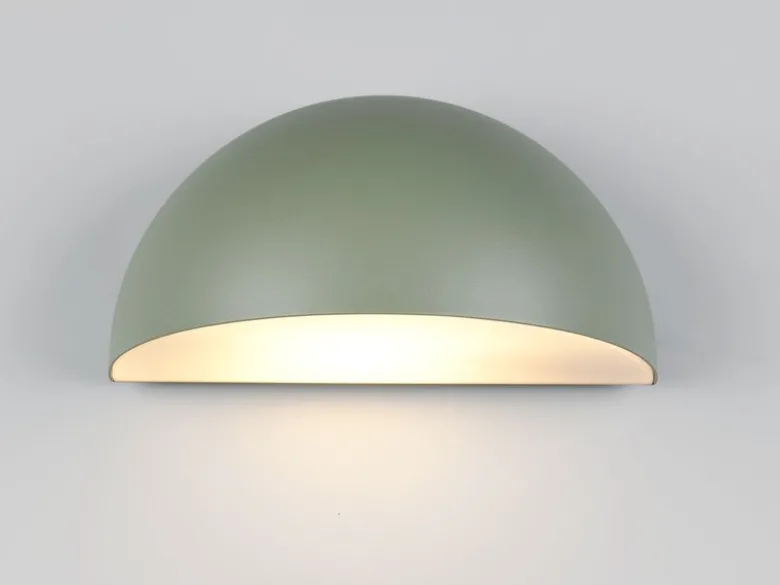 Halbrunde LED Downlight Außenwandleuchte Grün, Breite 27cm
