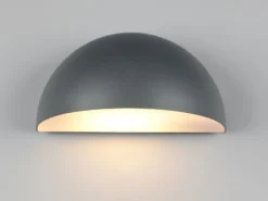 Halbrunde LED Downlight Außenwandleuchte Anthrazit, Breite 27cm