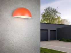 Halbrunde LED Downlight Außenwandleuchte Apricot, Breite 27cm