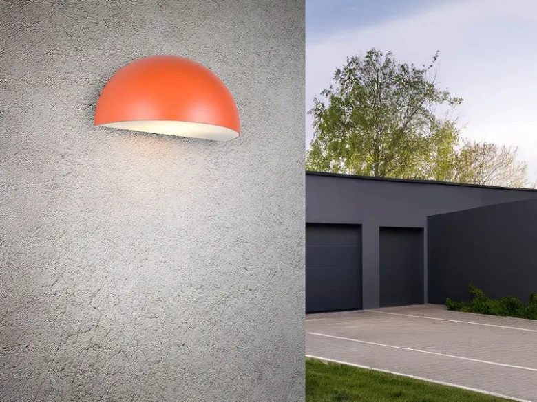 Halbrunde LED Downlight Außenwandleuchte Apricot, Breite 27cm