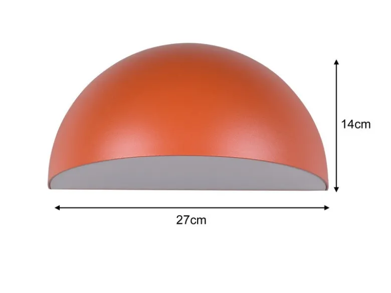 Halbrunde LED Downlight Außenwandleuchte Apricot, Breite 27cm
