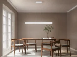 Höhenverstellbare LED Pendelleuchte GALWAY dimmbar, Hellgrau Breite 150cm