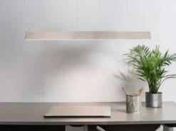 Höhenverstellbare LED Pendelleuchte GALWAY dimmbar, Silber Breite 150cm