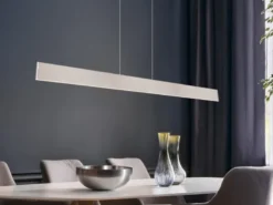 Höhenverstellbare LED Pendelleuchte GALWAY dimmbar, Silber Breite 150cm