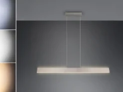 Höhenverstellbare LED Pendelleuchte GALWAY dimmbar, Silber Breite 150cm