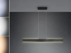 Höhenverstellbare LED Pendelleuchte GALWAY dimmbar, Schwarz Breite 150cm