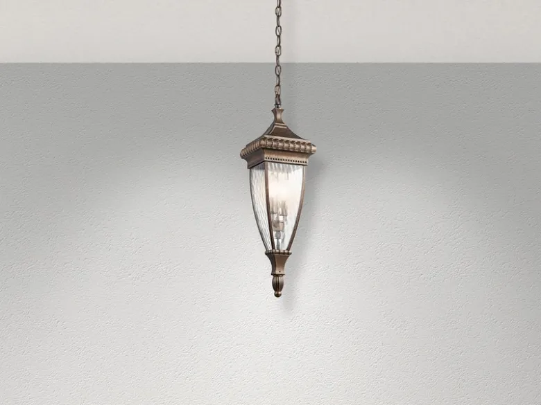 Historische Außen Hängeleuchte VENETIAN RAIN, Bronze Ø18cm