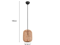 Hängelampe RUNA mit Lampenschirm geflochten aus Sisal, Ø 25cm