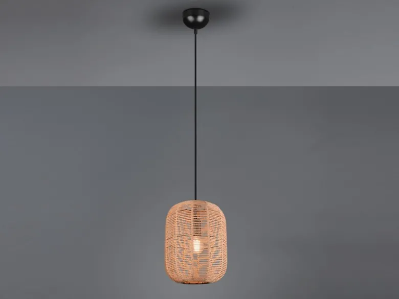 Hängelampe RUNA mit Lampenschirm geflochten aus Sisal, Ø 25cm