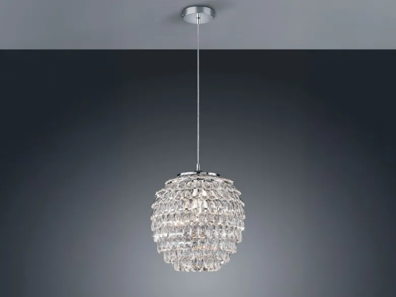 Hängeleuchte PETTY mit Kristall Behang aus Acryl, Ø 35cm