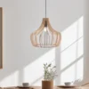 Hängeleuchte WOOD mit Lampenschirm aus Naturholz Lamellen, Ø 44cm