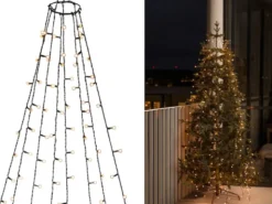 Hängende LED Christbaum Lichterkette 400 bernsteinfarbene LED´s -