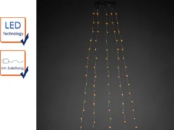 Hängende LED Christbaum Lichterkette 180 bernsteinfarbene LED´s - "Baummantel"