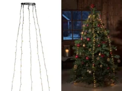 Hängende LED Christbaum Lichterkette 180 bernsteinfarbene LED´s -