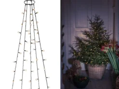 Hängende LED Christbaum Lichterkette 150 bernsteinfarbene LED´s - "Baummantel"