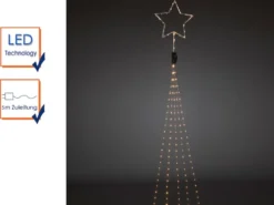 Hängende LED Christbaum Lichterkette mit Stern für Innen 274 LED´s -"Baummantel"