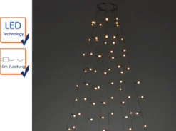 Hängende LED Christbaum Lichterkette 240 bernsteinfarbene LED´s -
