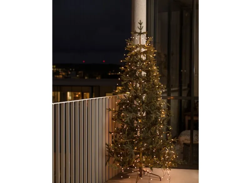 Hängende LED Christbaum Lichterkette 240 bernsteinfarbene LED´s - "Baummantel"