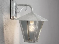 Hängende Wandleuchte BENU, E27, galvanisierter Stahl, Höhe 43 cm