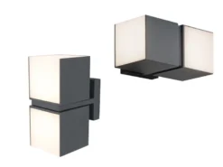 Hochwertige LED Außenwandleuchten 2er SET mit Lichtwürfel, dreh & schwenkbar