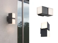 Hochwertige LED Außenwandleuchten 2er SET mit Lichtwürfel, dreh & schwenkbar