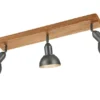 Holzbalken Deckenstrahler DELHI Silber Antik 3-flammig, Breite 58cm