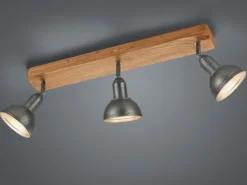 Holzbalken Deckenstrahler DELHI Silber Antik 3-flammig, Breite 58cm