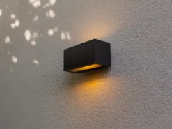HYBRID LED Außenwandleuchte INKA, Solar & Strom 230V, Anthrazit 18cm breit