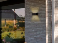 HYBRID LED Außenwandleuchten 2er SET, Solar & Strom 230V, Anthrazit 18cm breit