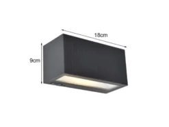 HYBRID LED Außenwandleuchten 2er SET, Solar & Strom 230V, Anthrazit 18cm breit