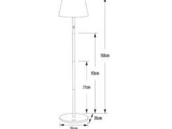4in1 Akku Outdoor Stehleuchte POMEZIA mit RGB Farbwechsel, Weiß, H:150cm