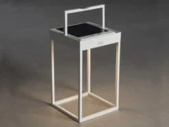 4in1 Akku Tischleuchte PORTOFINO Weiß, Solar & USB aufladbar, mit Wandhalterung