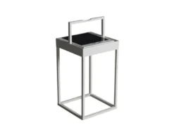 4in1 Akku Tischleuchte PORTOFINO Weiß, Solar & USB aufladbar, mit Wandhalterung