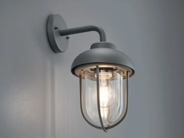 Industrial Außenwandleuchte DUERO E27 Laterne in Anthrazit, Höhe 33cm