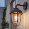 Industrial Außenwandleuchte DUERO E27 Laterne in Rostoptik, Höhe 33cm