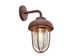 Industrial Außenwandleuchte DUERO E27 Laterne in Rostoptik, Höhe 33cm