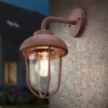 Industrial Außenwandleuchte Laterne in Rostoptik mit E27 LED, Höhe 33cm