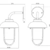 Industrial Außenwandleuchte Anthrazit Höhe 33cm inkl. Universal-Eckbefestigung