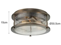 Industrial Deckenleuchte ASHLAND BAY für Innen & Außen, Bronze Ø30,5cm