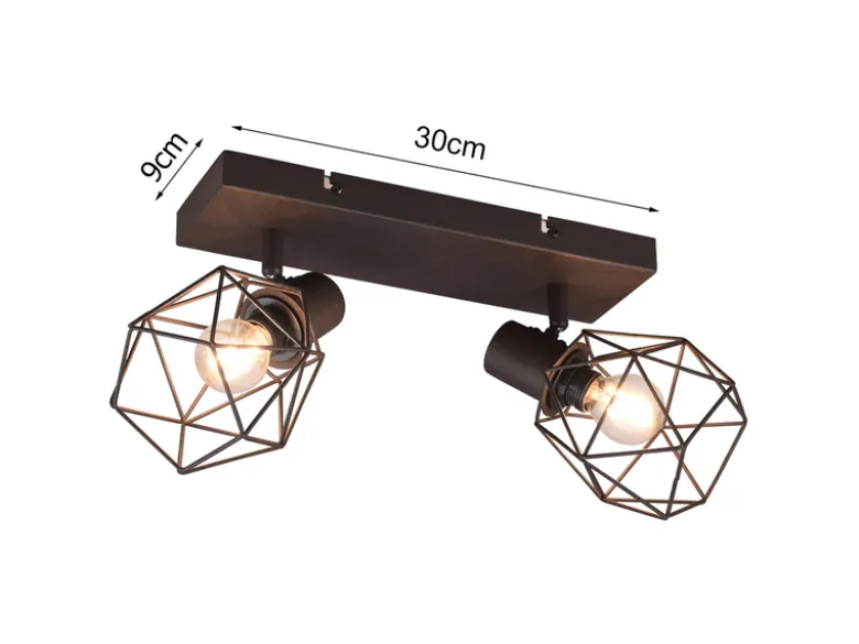 Industrial Deckenstrahler NARDA 2-flammig E14 in Rost-Optik, Breite 30cm