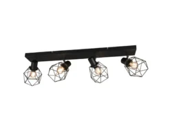 Industrial Deckenstrahler NARDA 4-flammig E14 in Schwarz, Breite 70cm