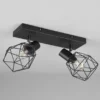 Industrial Deckenstrahler NARDA 2-flammig E14 Metall Schwarz, Breite 30cm