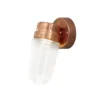 Industrial LED Außenwandleuchte VEGA Kupfer massiv & Klarglas, Höhe 24,5cm